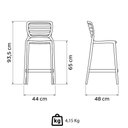 Ver imagem 3 de Cadeira Tramontina Sofia Alta Residência em Polipropileno e Fibra de Vidro Grafite 92127007