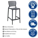 Ver imagem 2 de Cadeira Tramontina Sofia Alta Residência em Polipropileno e Fibra de Vidro Grafite 92127007