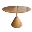 Ver imagem 1 de Mesa de Jantar Cone Redonda Masp 80 Cm Tampo Freijó Base Freijó Personal Decor Branco