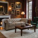 Ver imagem 2 de Sofá 3 Lugares Chesterfield Couro Natural:465avelã