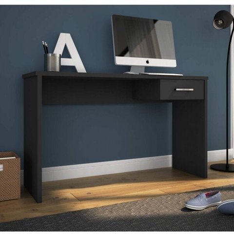 Escrivaninha Mesa Escritório Gávea com Gaveta 1 Gaveta 127cm Preto Black