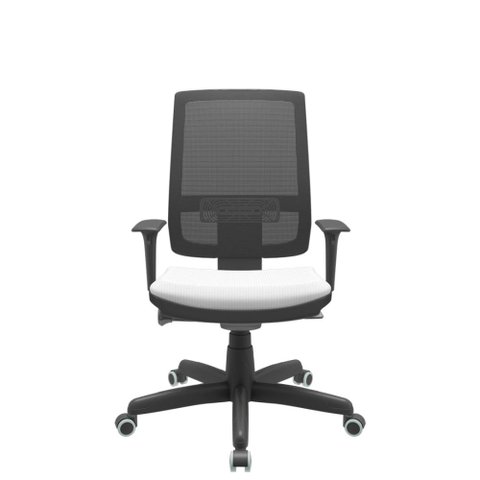 Cadeira Office Brizza Tela Preta Assento Aero Branco Autocompensador Base Standard 120cm - 63694