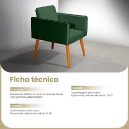 Poltrona Destak Suede Redenobre Cor:verde; - 6