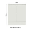 Ver imagem 3 de Balcão de Cozinha Madesa Stella 70 cm 2 Portas Branco