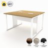 Mesa de Trabalho para Escritório 2 Lugares Mac Bra 1,20m Macadamia com Branco - 4