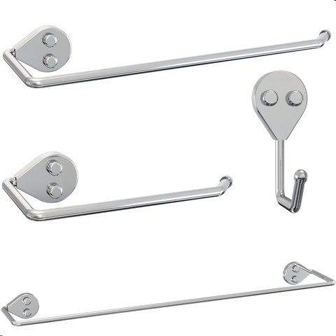 Kit Banheiro Cromado Acessórios para Banheiro 4 Peças Arm