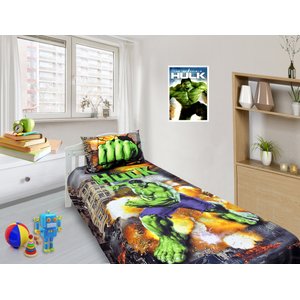 Jogo De Lençol Decorativo E Fronha Solteiro Hulk, Kit 2 pçs