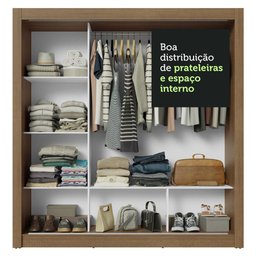 Guarda-roupa Casal 3 Portas de Correr com Espelho Rustic Nobre Madesa - 8