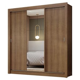 Guarda-roupa Casal 3 Portas de Correr com Espelho Rustic Nobre Madesa - 2