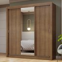 Ver imagem 1 de Guarda-roupa Casal 3 Portas de Correr com Espelho Rustic Nobre Madesa