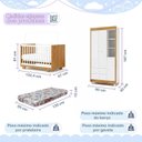 Ver imagem 3 de Quarto de Bebê Guarda Roupa 3 Portas e Berço Mini Cama com Colchão 100% MDF Encanto