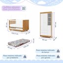 Ver imagem 3 de Quarto de Bebê Guarda Roupa 3 Portas e Berço Mini Cama com Colchão 100% MDF Encanto