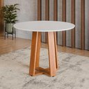 Ver imagem 2 de Mesa de Jantar Redonda 4 Lugares Multimóveis Cr50242 Cinamomo/off White