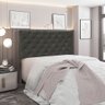 Cabeceira Cama Box Casal Queen 160cm Dora Suede Cinza - 2