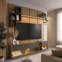 Ver imagem 6 de Painel e Rack Sala Nexus Prodecor com LED para TV até 55 Mel/Grafite
