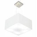Ver imagem 1 de Lustre Pendente Quadrado Vivare Md-4195 Cúpula em Tecido 25/40x40cm - Bivolt - Branco - Bivolt