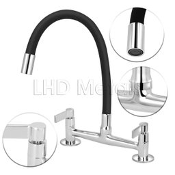 Torneira Misturador Gourmet Preto Flexível Cozinha Pia Mesa - 2