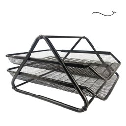 Kit 8 Bandeja Organizadora Dupla de Papel Documentos A4 para Mesa de Escritório - 2