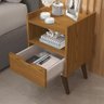 Mesa de Cabeceira Alice para Quarto com Gaveta:freijó - 5