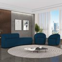 Ver imagem 2 de Sofá 4 Lugares Orgânico 220cm Morgan e 2 Poltronas Lua Bouclê Azul D03 - D’Rossi