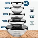 Ver imagem 4 de Kit de 5 Tigelas de Vidro com Tampa Elástica Preta - D1212 - Dolce Home Kit Tigelas de Vidro com Tam