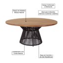 Ver imagem 2 de Mesa Redonda Elemento em Madeira Maciça com Base em Corda Náutica Preta para Área Gourmet 1,60m
