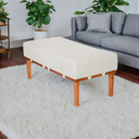 Ver imagem 2 de Puff Retangular Mini Recamier em Linho e Madeira Maciça 80 Cm