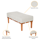 Ver imagem 3 de Puff Retangular Mini Recamier em Linho e Madeira Maciça 80 Cm