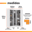 Ver imagem 3 de Guarda Roupas Modulado de Canto Madrid com 5 Portas Maxel