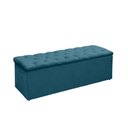 Ver imagem 3 de Cabeceira e Recamier Baú Lana para Cama Box Casal King 195 Cm - Suede - Sv Decor:azul Royal