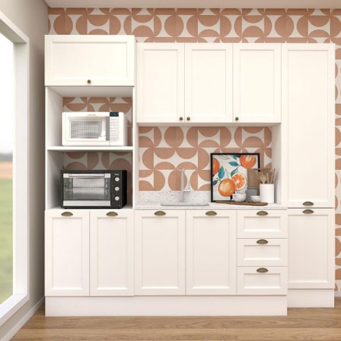 Cozinha Modulada Aurora 235cm Clássica Completa Provençal
