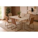 Ver imagem 1 de Mesa Sala Jantar Stellar 160cm+6 Cadeiras Nina Rose Carraro