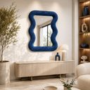 Ver imagem 1 de Espelho Decorativo New York Veludo 67x90cm Azul Marinho