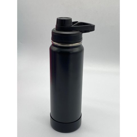Garrafa Térmica Ms-961 800ml - Duplamente Isolada a Vácuo, Base Emborrachada Anti Derrapante:Preto
