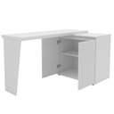 Ver imagem 5 de Mesa para Escritório Extensível em L ou Reta Ripado Milão 2 Portas 180cm MDF Branco Yescasa