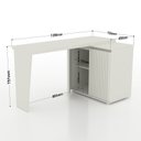 Ver imagem 4 de Mesa para Escritório Extensível em L ou Reta Ripado Milão 2 Portas 180cm MDF Branco Yescasa
