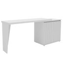 Ver imagem 7 de Mesa para Escritório Extensível em L ou Reta Ripado Milão 2 Portas 180cm MDF Branco Yescasa