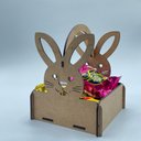 Ver imagem 1 de Kit 4 Mini Cesto Caixote Mdf Tema Coelho Pascoa Lembrancinha Festa