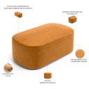 Ver imagem 6 de Cabeceira Cama Box 100cm Lanna com Puff Recamier Doha W01 Couríssimo Whisky - Lyam Decor