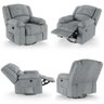 Poltrona do Papai Reclinável Pietra Glider Giratória Usb Fh9 Linho Cinza - Mpozenato - 2