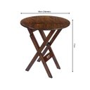 Ver imagem 3 de Mesa Madeira 68cm Diametro Dobravel com 2 Cadeiras Bares Imbuia / Liso