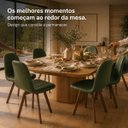 Ver imagem 6 de Kit 2 Cadeiras Luiza Giratórias Verde Base em Aço Café para Sala de Jantar