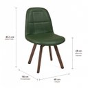 Ver imagem 7 de Kit 2 Cadeiras Luiza Giratórias Verde Base em Aço Café para Sala de Jantar