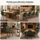 Ver imagem 4 de Kit 2 Cadeiras Luiza Giratórias Verde Base em Aço Café para Sala de Jantar