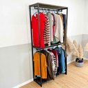Ver imagem 2 de Arara de Roupas Twice Style Industrial Ample Tabaco e Preto