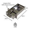 Ver imagem 2 de Gaveta Cinzeiro Lareira Chapa de Aço Inox Popular 46x32x6cm