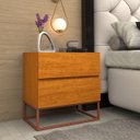 Ver imagem 2 de Kit 2 Mesa de Cabeceira Eros 45cm Naturale:cobre