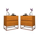 Ver imagem 1 de Kit 2 Mesa de Cabeceira Eros 45cm Naturale:cobre