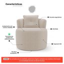 Ver imagem 3 de Kit Sofá e Poltrona Orgânica Living Bob com Almofadas Bouclê Bege - Abmaza