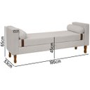 Ver mais imagens de Kit Cabeceira e Calçadeira Baú para Cama Box Casal King Size 195cm Bouclê Bege Marfim
